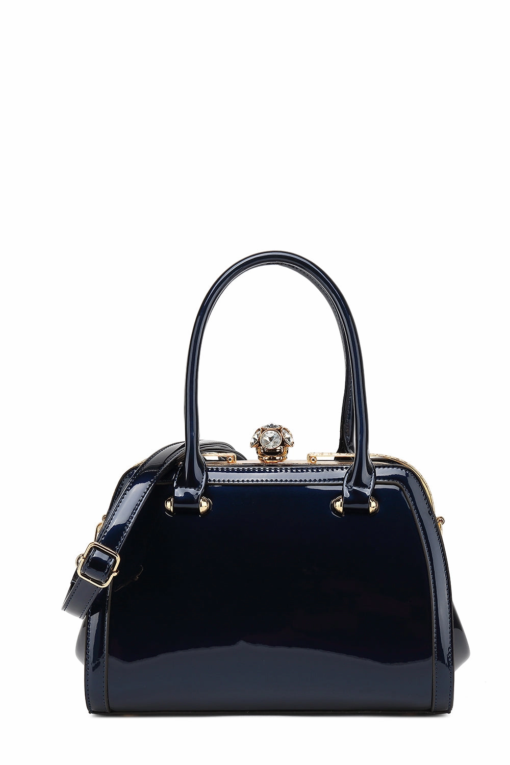 Frame Satchel Patent Leather 90178 All Season Versatile Storage