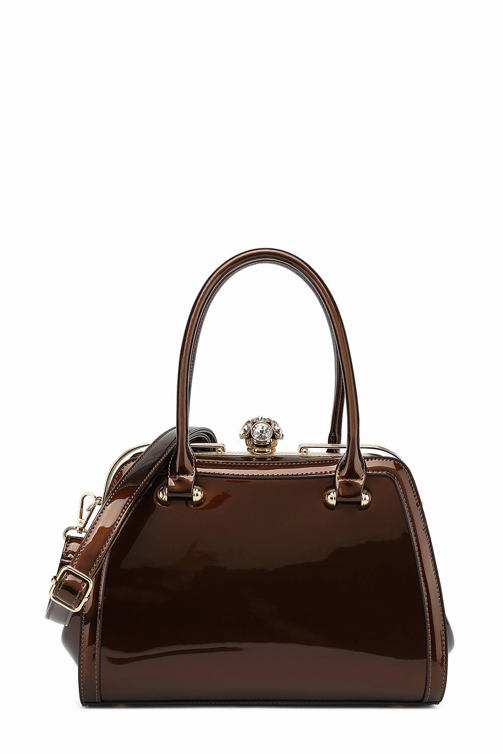 Lightweight Journey On The Go Frame Satchel Patent Leather 90178