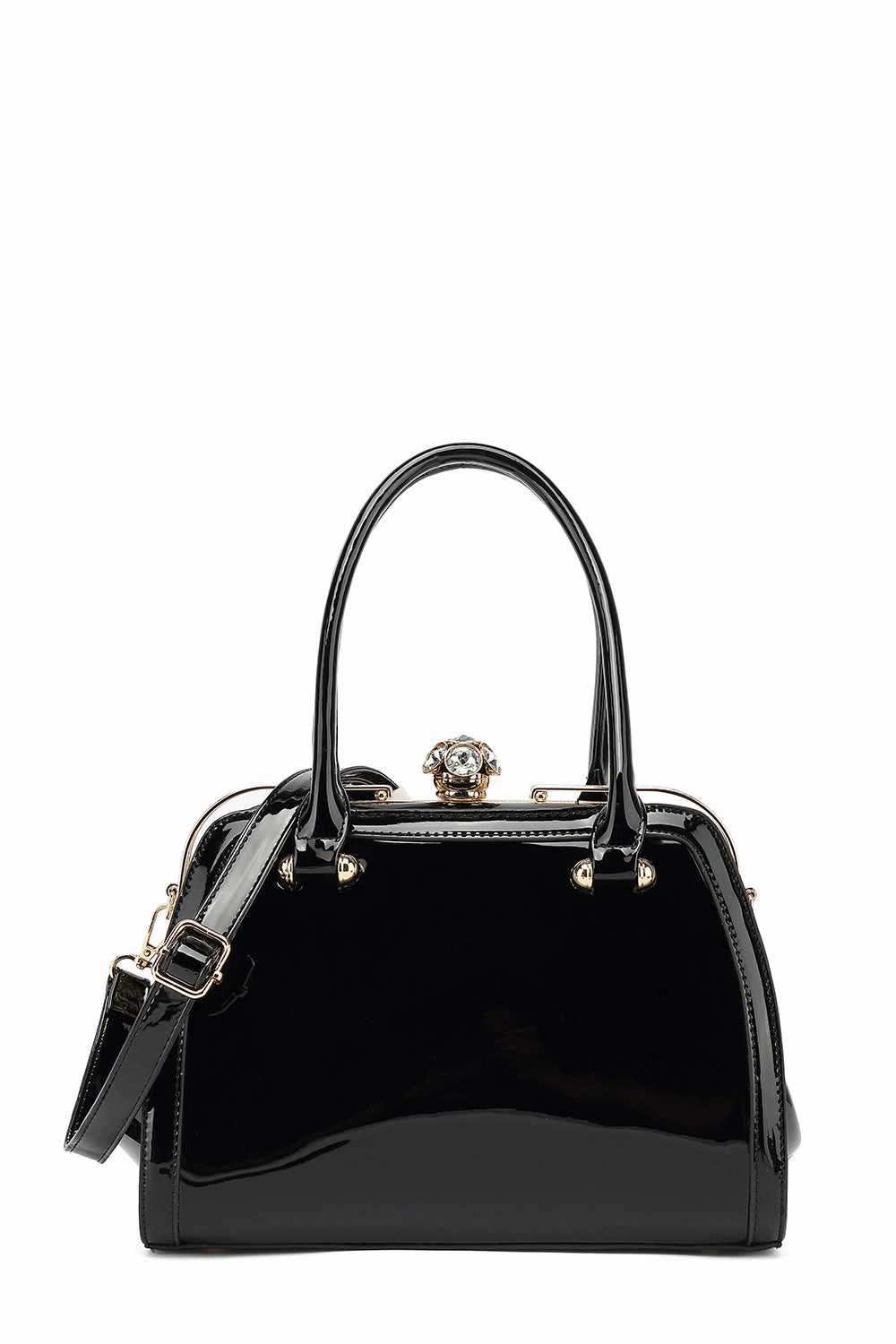 Frame Satchel Patent Leather 90178 Modern Companion Business Travel