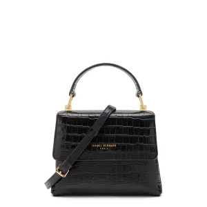Femme Forte Heline croco black calfskin leather handbag Outdoor Essential Lightweight fabric carrier