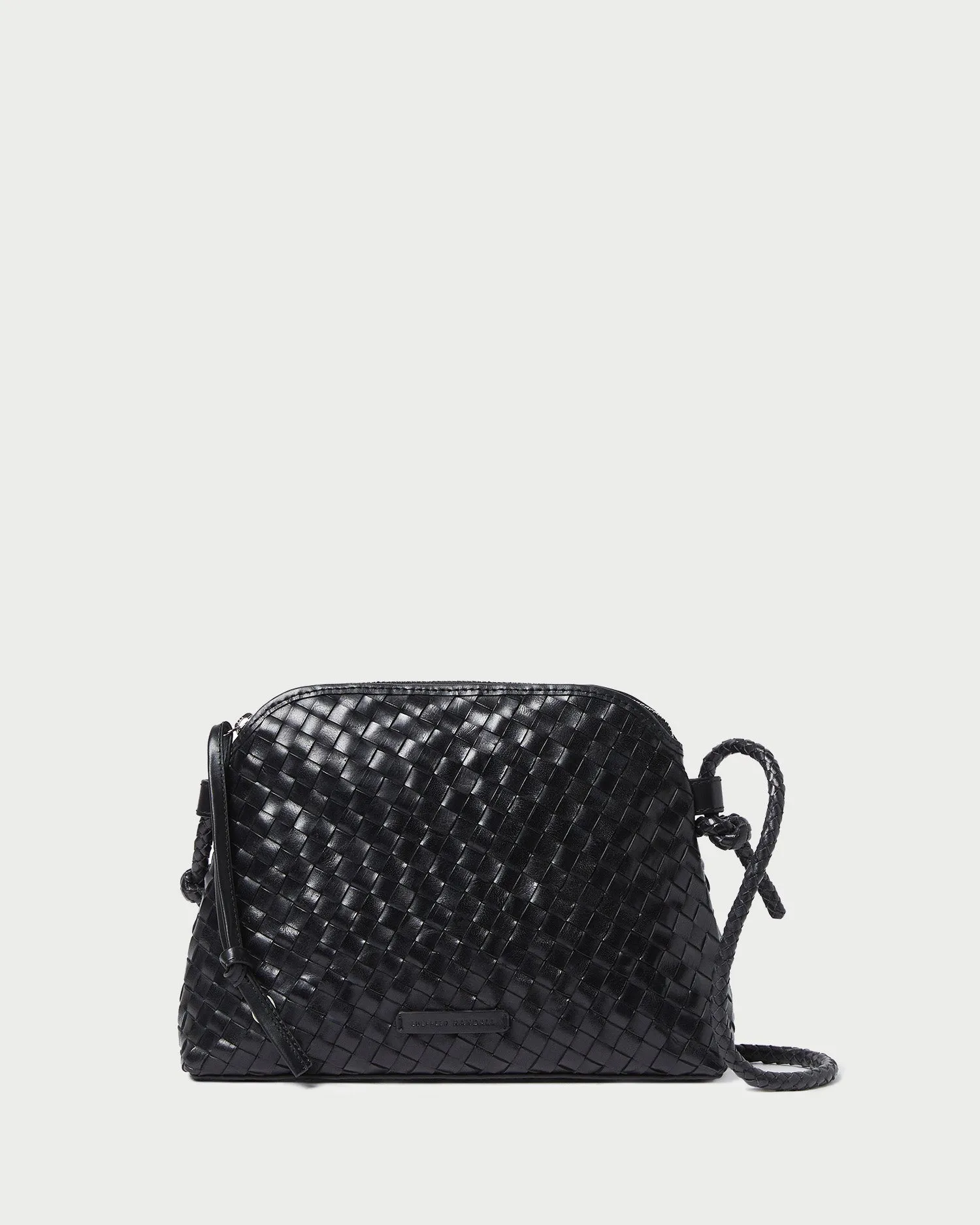 Stylish yet practical for carrying everything you need Mallory Black Woven Leather Crossbody