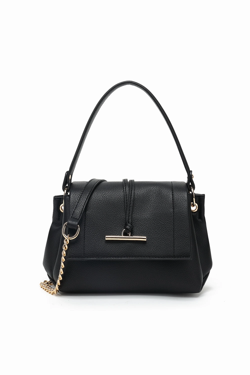 Practical size that allows you to carry what matters most Urban Essential Flap crossbody with toggle detail and chain strap