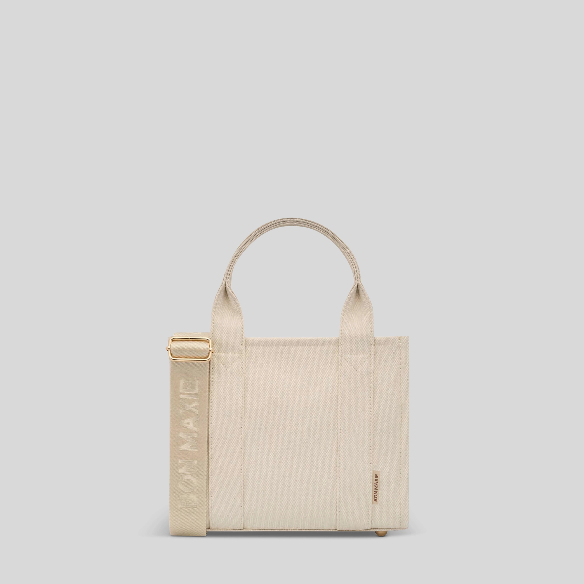Micro Structured Tote Bag in signature coated canvas -- Natural Trendy Daily Fashion