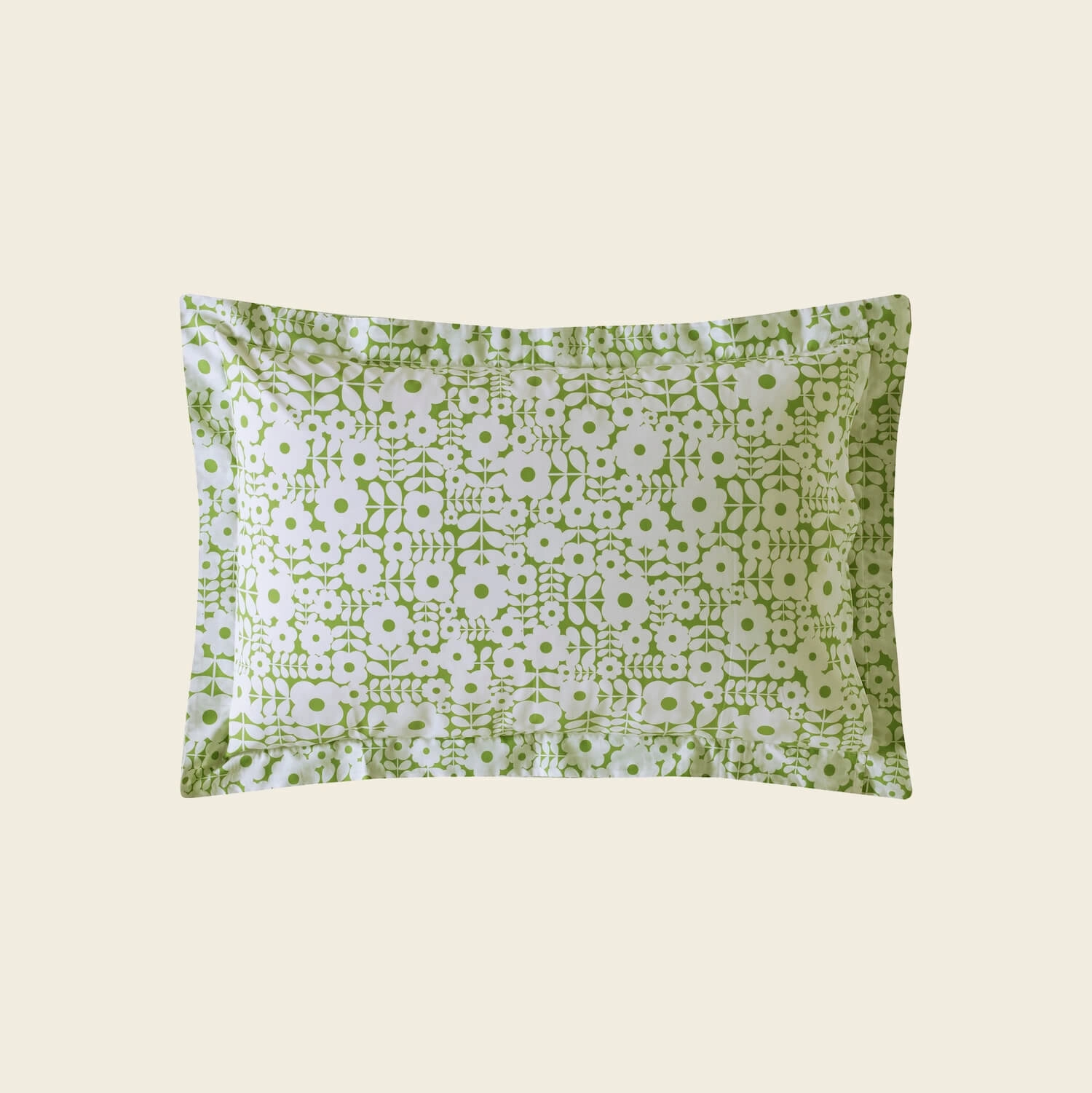 Contemporary Look Casual Travel Criss Cross Stem Bed Linen Set - Basil Green