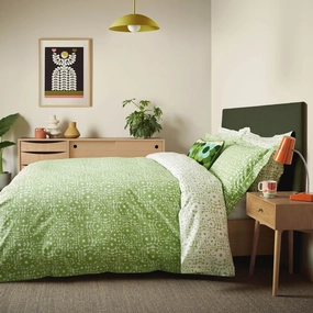Stylish Gear Criss Cross Stem Bed Linen Set - Basil Green
