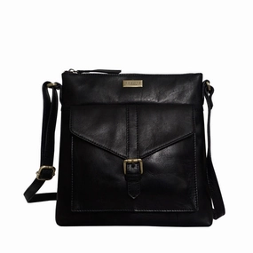 Sporty Look Everyday Style Hoxton Black Vintage Leather Crossbody Sling Bag