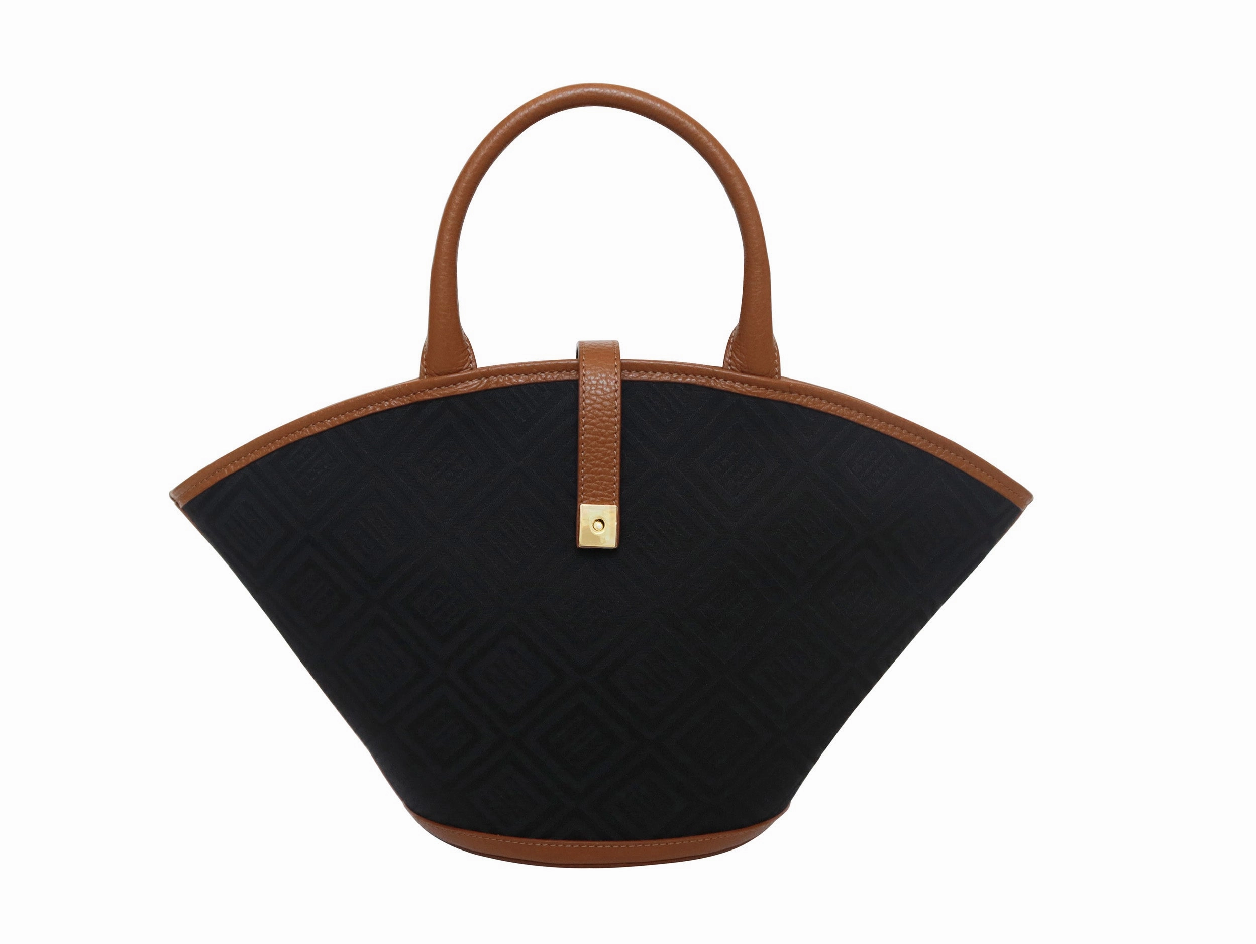 Fashion Travel Clara Logo Jacquard Print Bag - Black/Tan