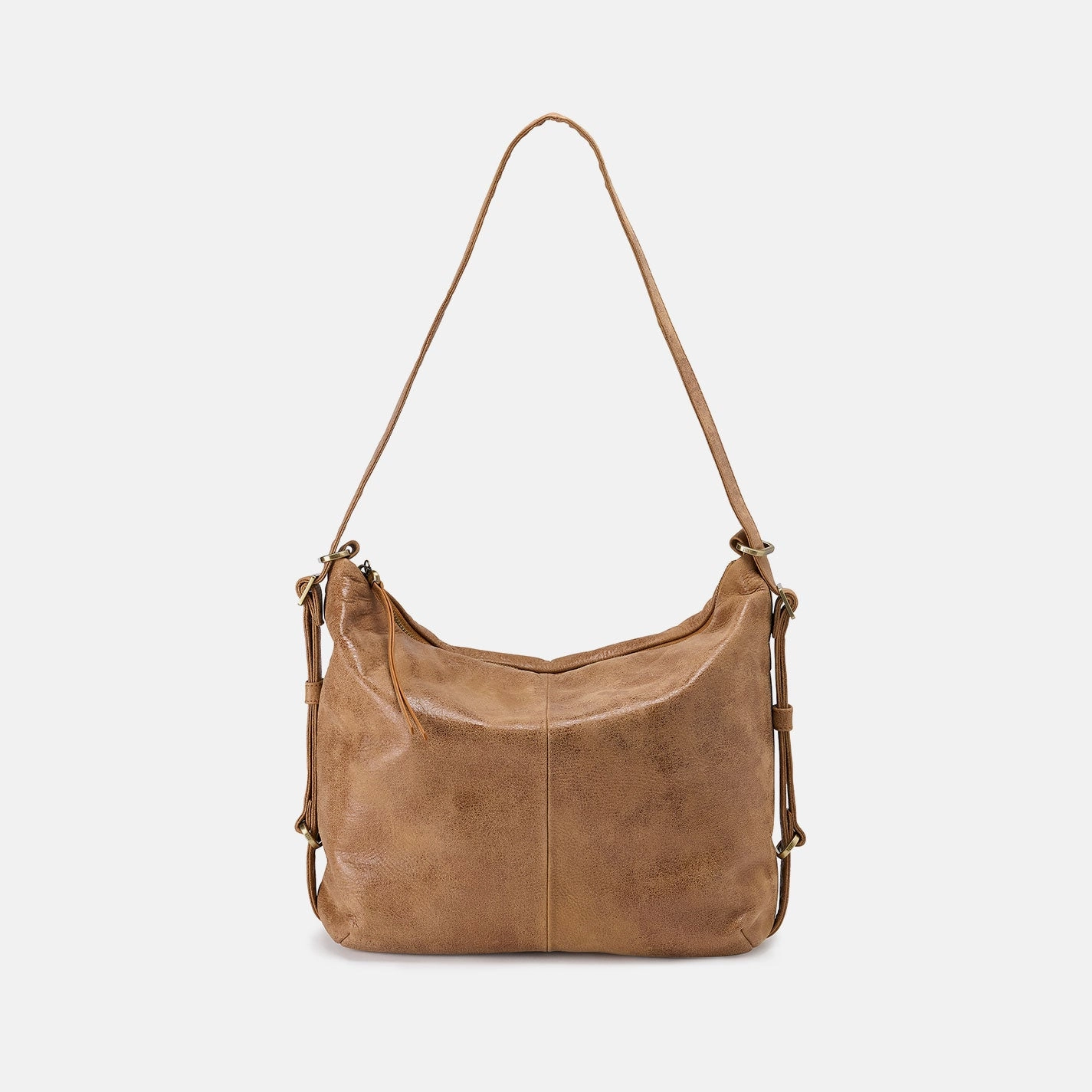 Emily Convertible Backpack In Buffed Leather - Whiskey Lightweight Gear