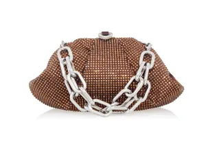 Classic Casual Gemma Crystal Chocolate Brown Evening Bag