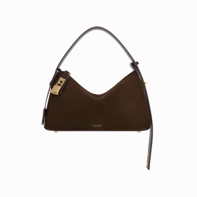Light Structure Comfort Style Gold Espresso Suede Hobo Bag (Pre-Order Only)