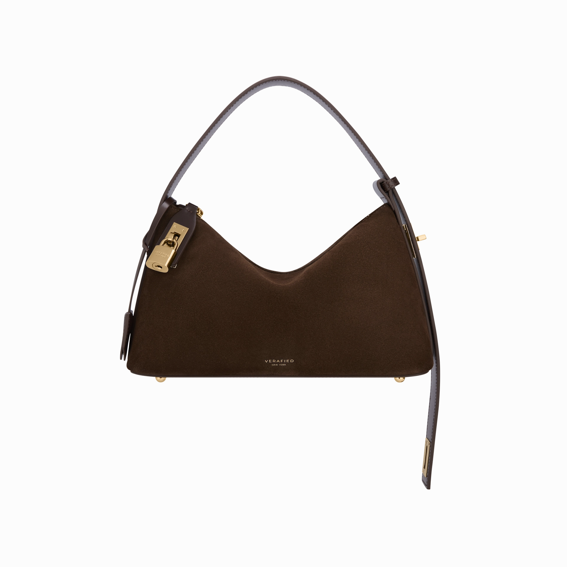 Gold Espresso Suede Hobo Bag (Pre-Order Only) Practical Design