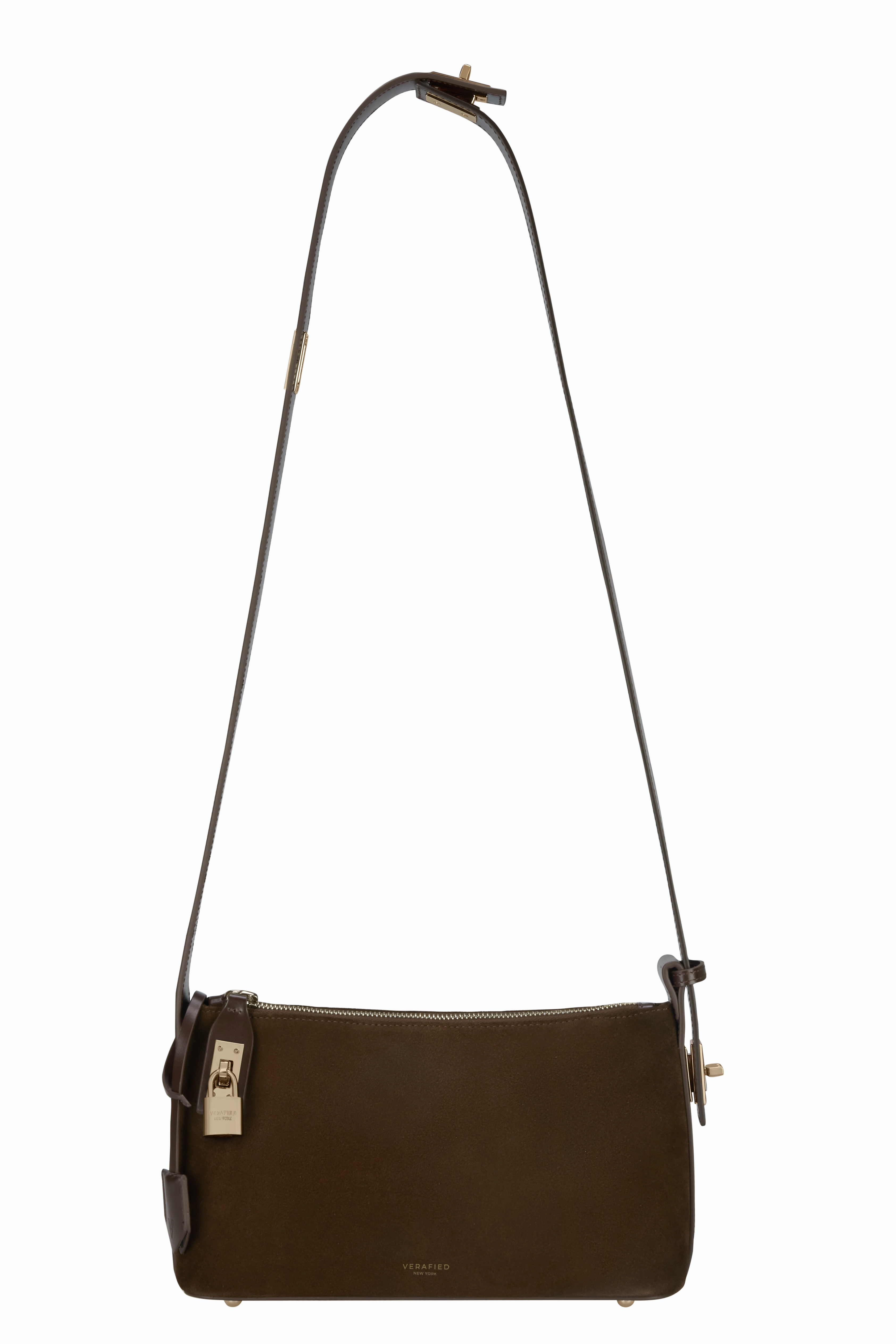 Gold Espresso Suede Hobo Bag (Pre-Order Only) Compact Travel Compact accessory