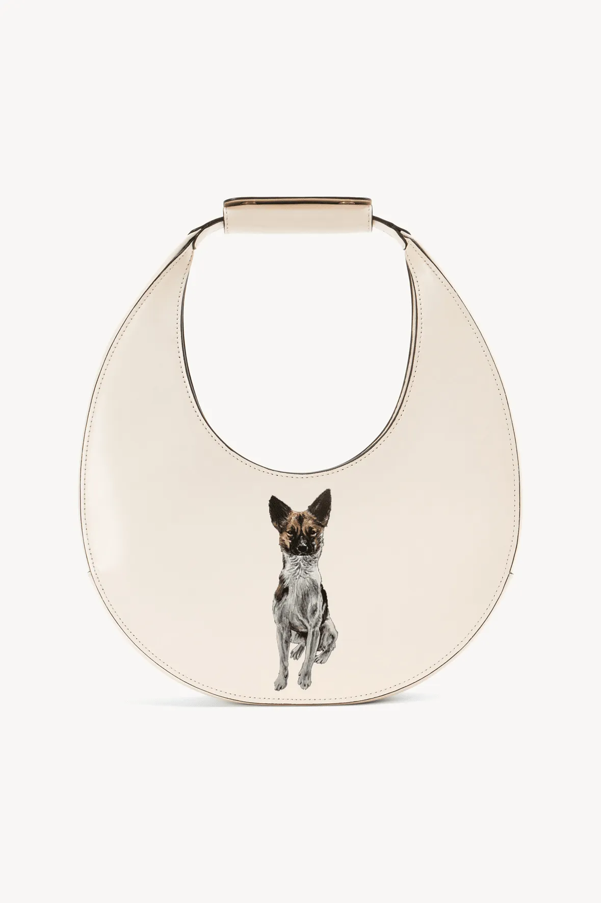 Elegant Organizer Classic leather piece CUSTOM MOON BAG | CREAM