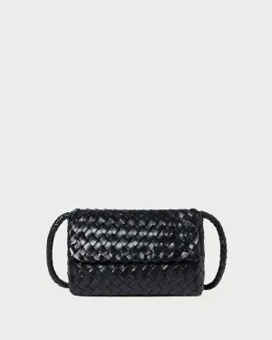High Fashion Vinnie Black Woven Leather Crossbody