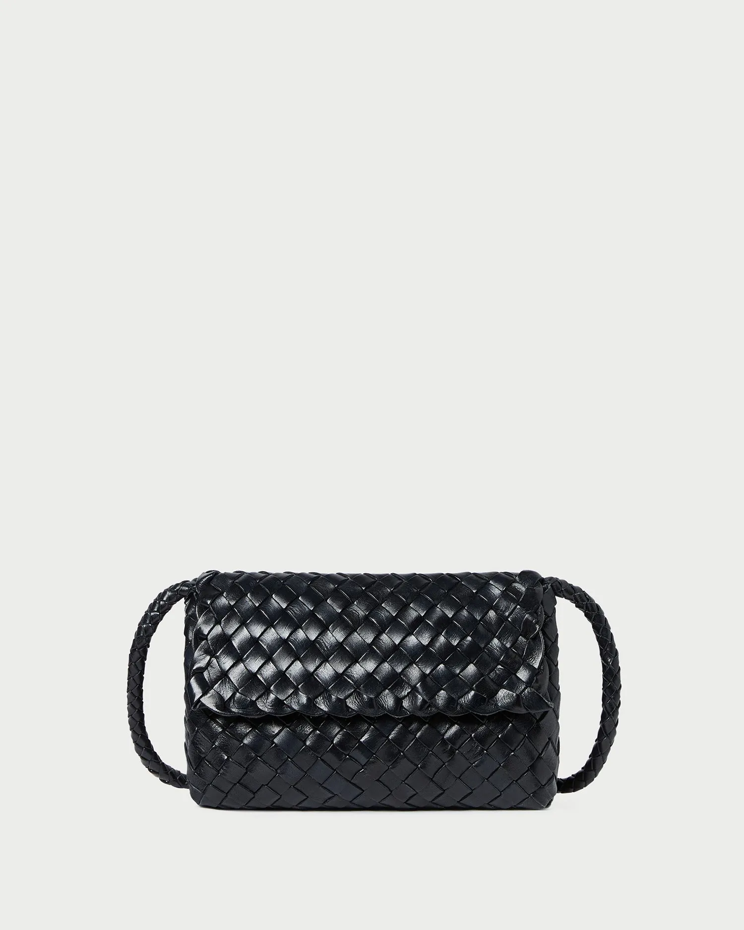 High Fashion Vinnie Black Woven Leather Crossbody