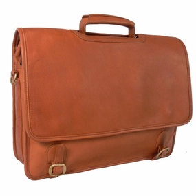 Grammercy Park Leather Laptop Brief Flexible Carry
