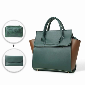 Greek set of 3 Bag green & brown Fashion-forward financial piece