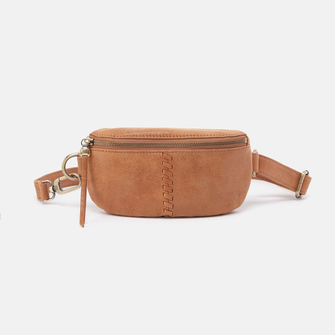 Functional Storage Fern Belt Bag In Buffed Leather - Whiskey