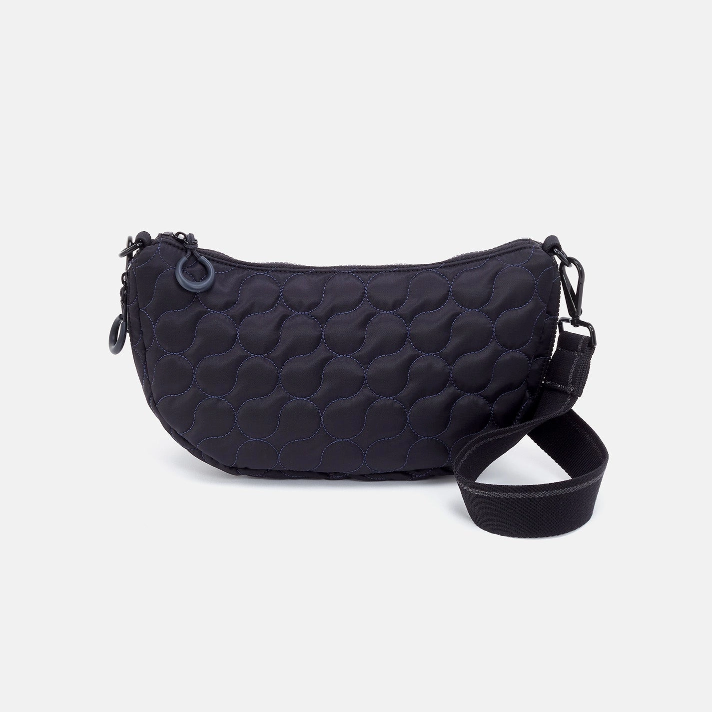 EVERY WEAR Quilted Crossbody in CaRefiber recycled nylon - Jet with Ocean Quilt Easy Access