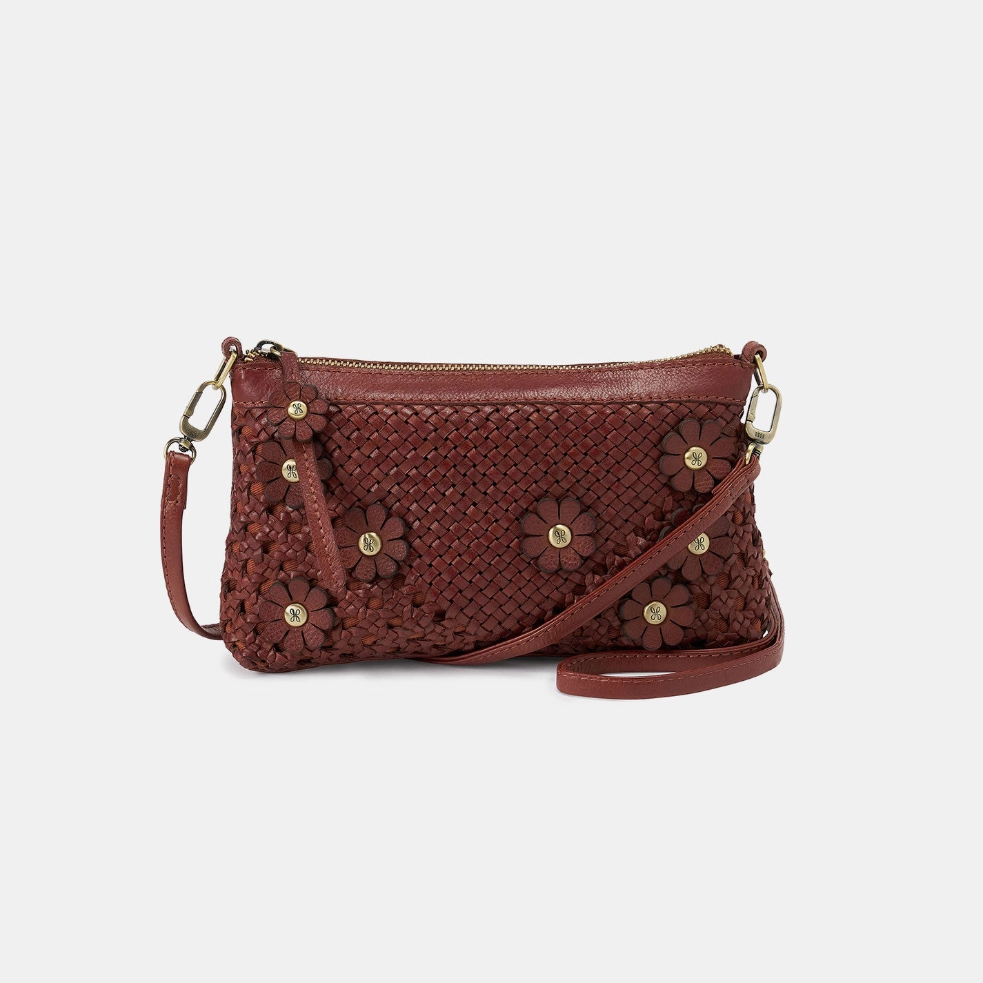 Darcy Crossbody In Woven Leather - Chestnut Durable Design