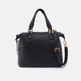 Harley Satchel In Pebbled Leather - Black Spacious enough for your essentials yet compact enough for convenience
