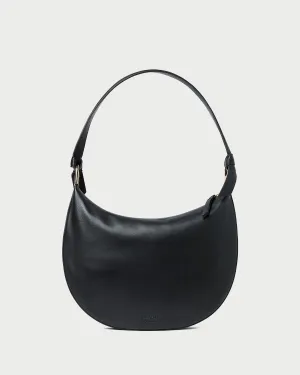 Stylish Choice Bright Accent Harlow Black Leather Shoulder Bag