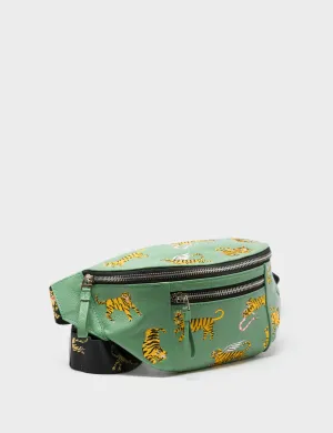 Harold Fanny Pack Basil Green Leather - Tiger Rumble Urban Accessory