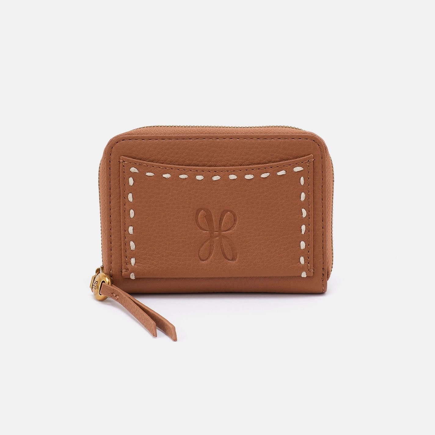 All-weather money case Hart Card Case In Pebbled Leather - Warm Honey