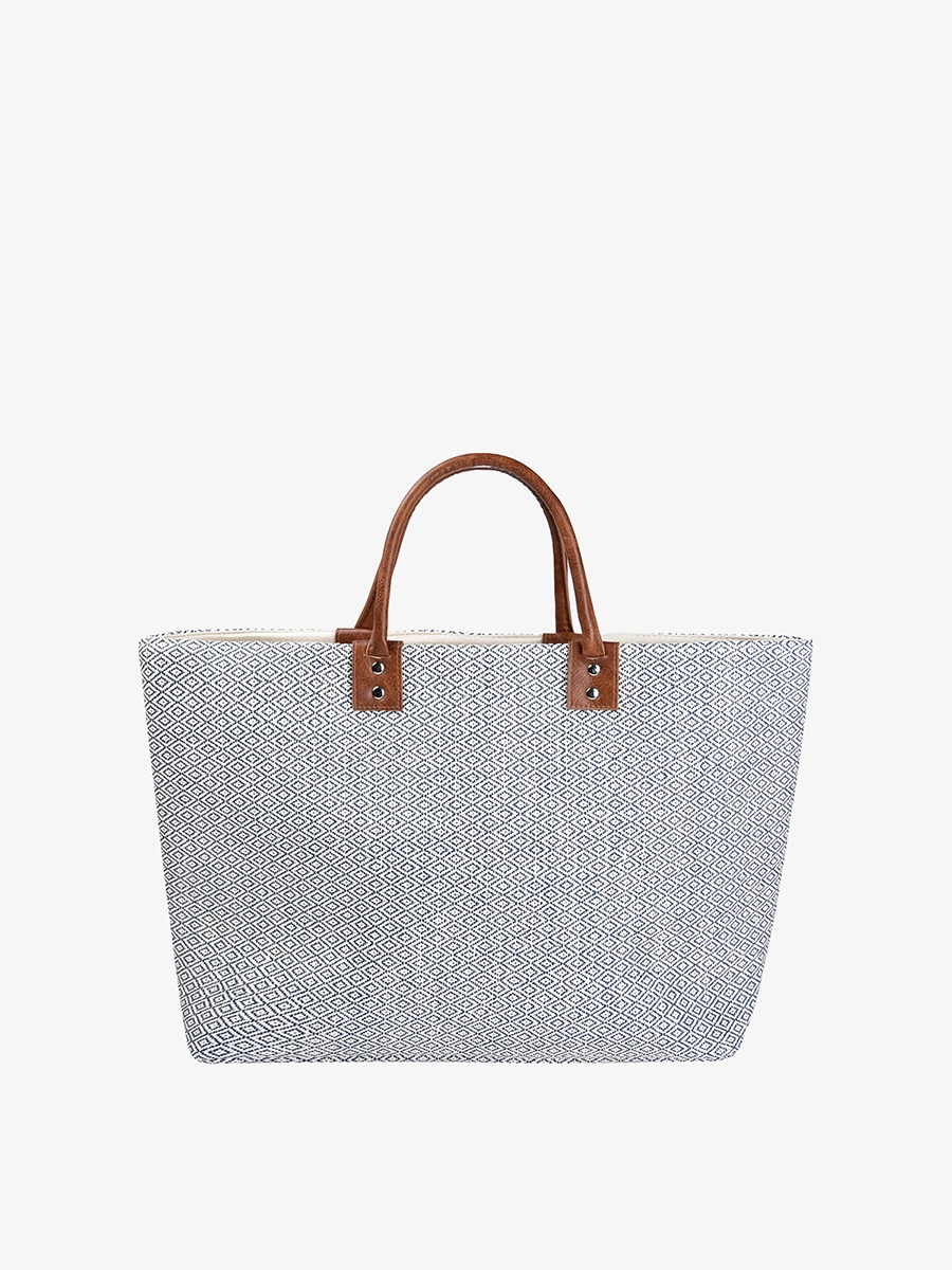 Hazel Vegan Aztec Straw Tote Stylish Look Chic Appeal