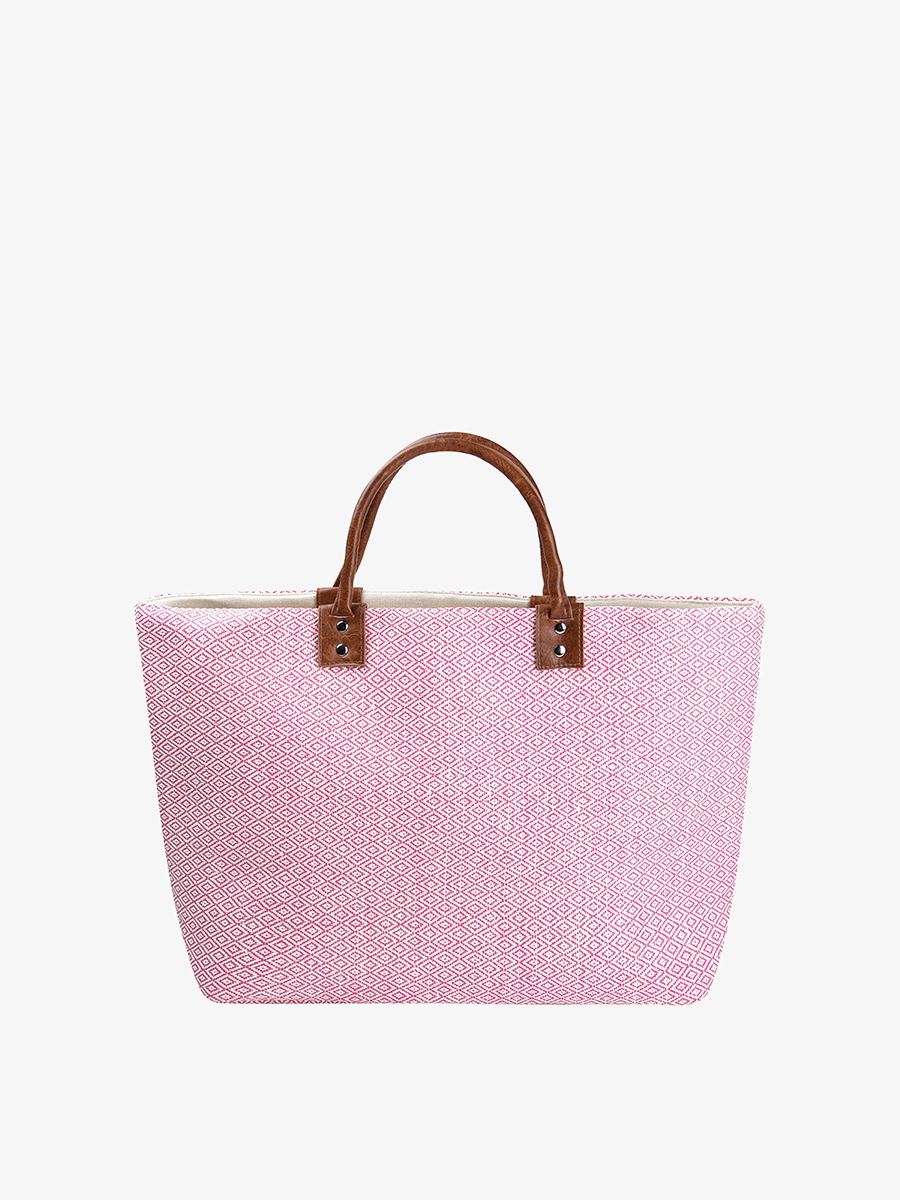 Fashion Detail Luxe Finish Hazel Vegan Aztec Straw Tote