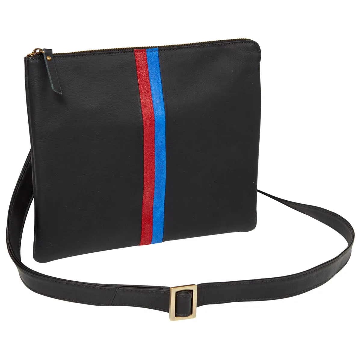 Urban Comfort Everyday Organizer Felicia Skinny Stripe Leather Crossbody