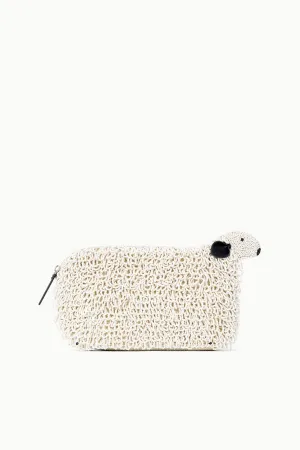 Practical day-to-day bag Minimal Identity DOLLY BEADED CLUTCH | IVORY