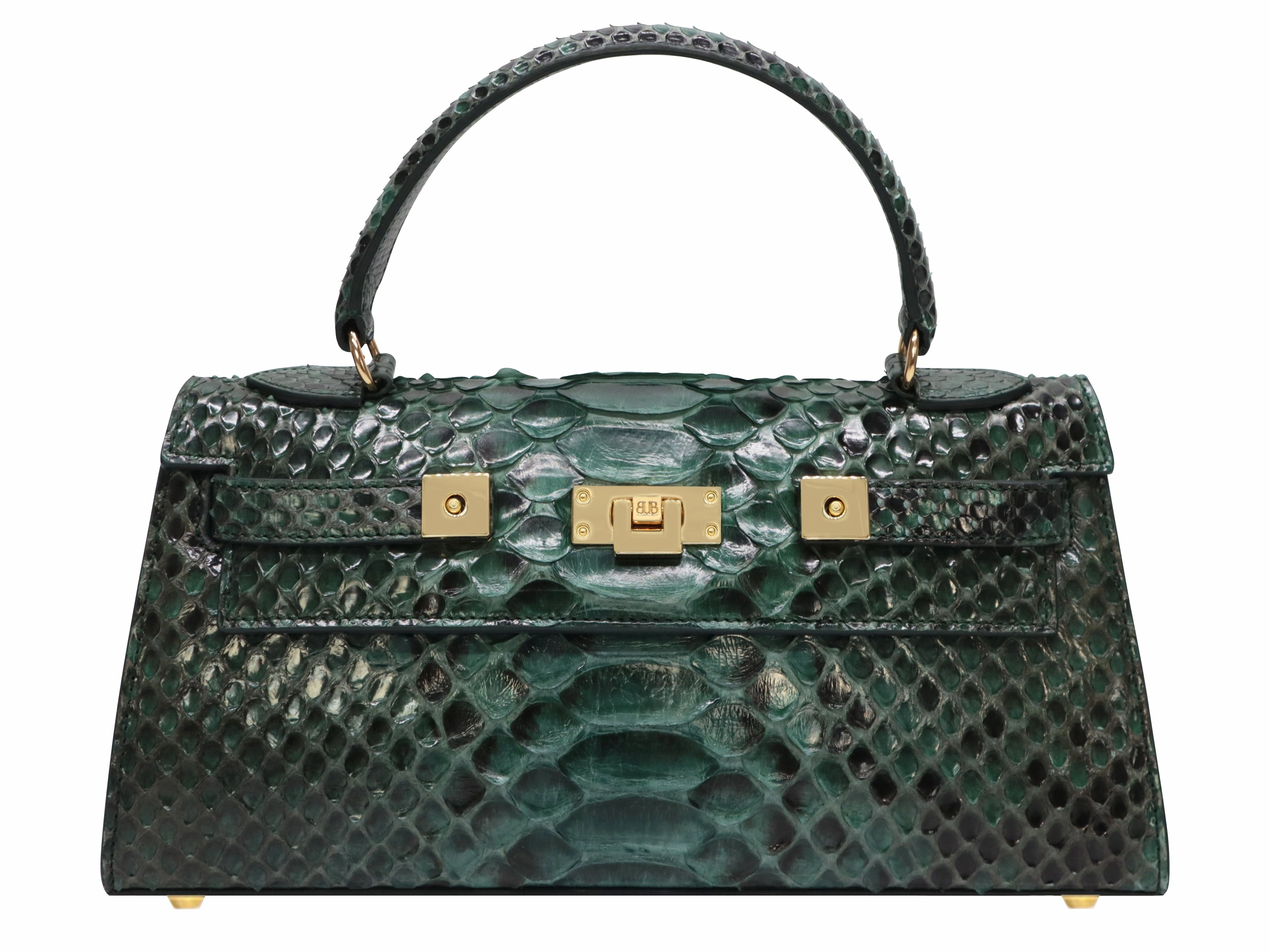 Comfort Carry Gear Casual Companion Maya East West Pythonskin Handbag - Dark Green