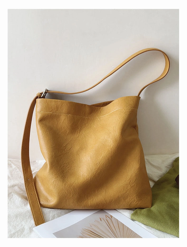 Elena Handbags Simple Leather Tote Bag Minimalist Travel Travel Ready