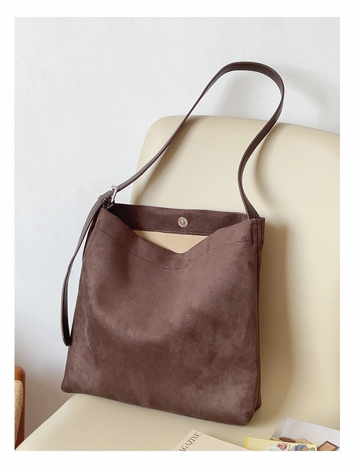 Elena Handbags Soft Suede Shoulder Bag Compact Durability