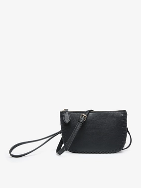 Bonnie Vegan Whipstitch Clutch/Crossbody Genuine Leather Minimal Elegance