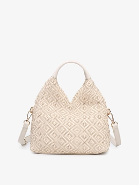 Timeless Charm Formal Fashion Cecily Vegan Diamond Woven Hobo