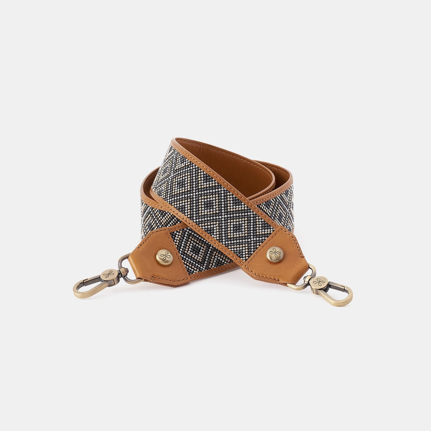 Adjustable Strap Everyday Comfort Beaded Guitar Strap in Polished Leather - Natural