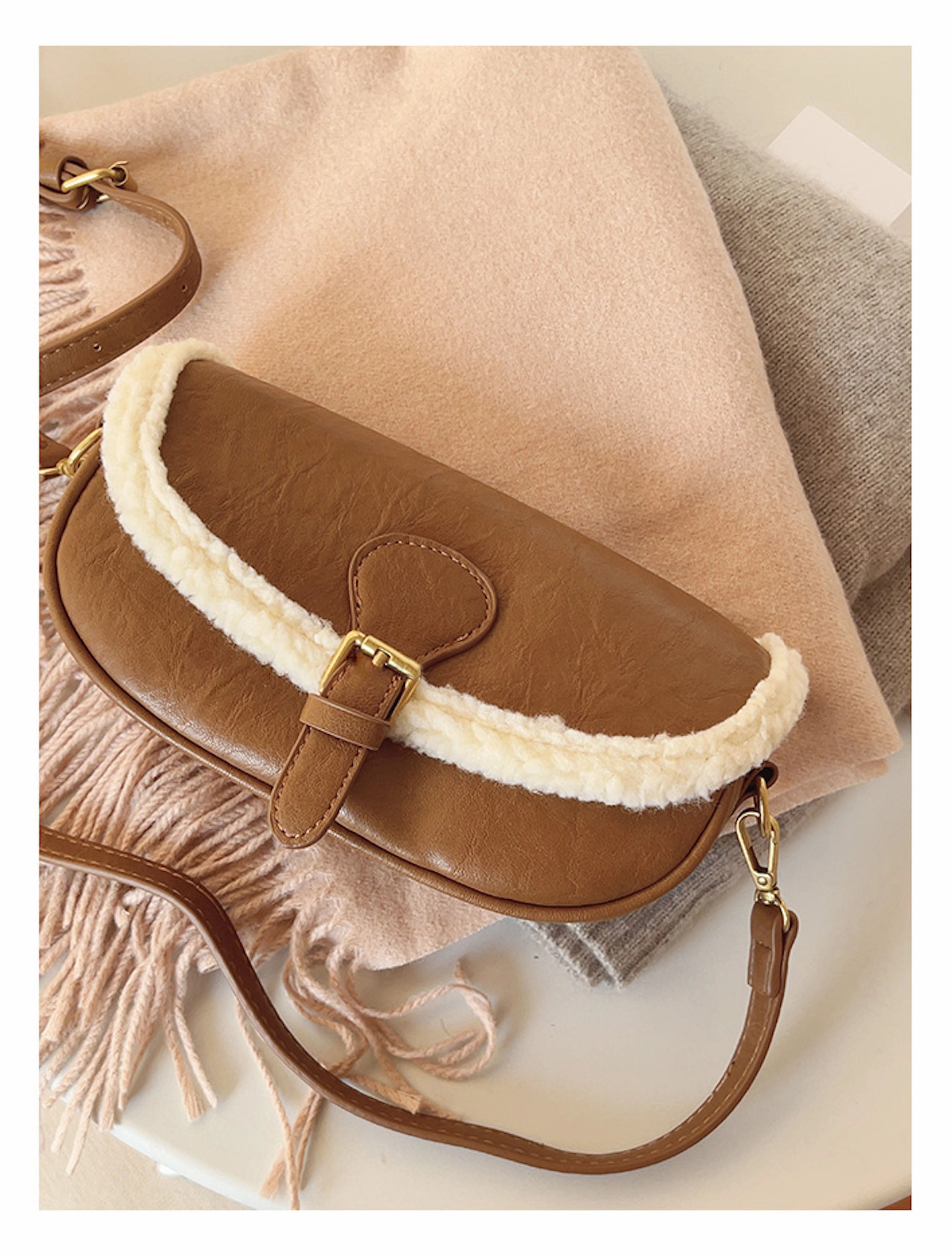 Everyday Performance Minimalist Aesthetic Elena Handbags Small Modern Saddle Bag