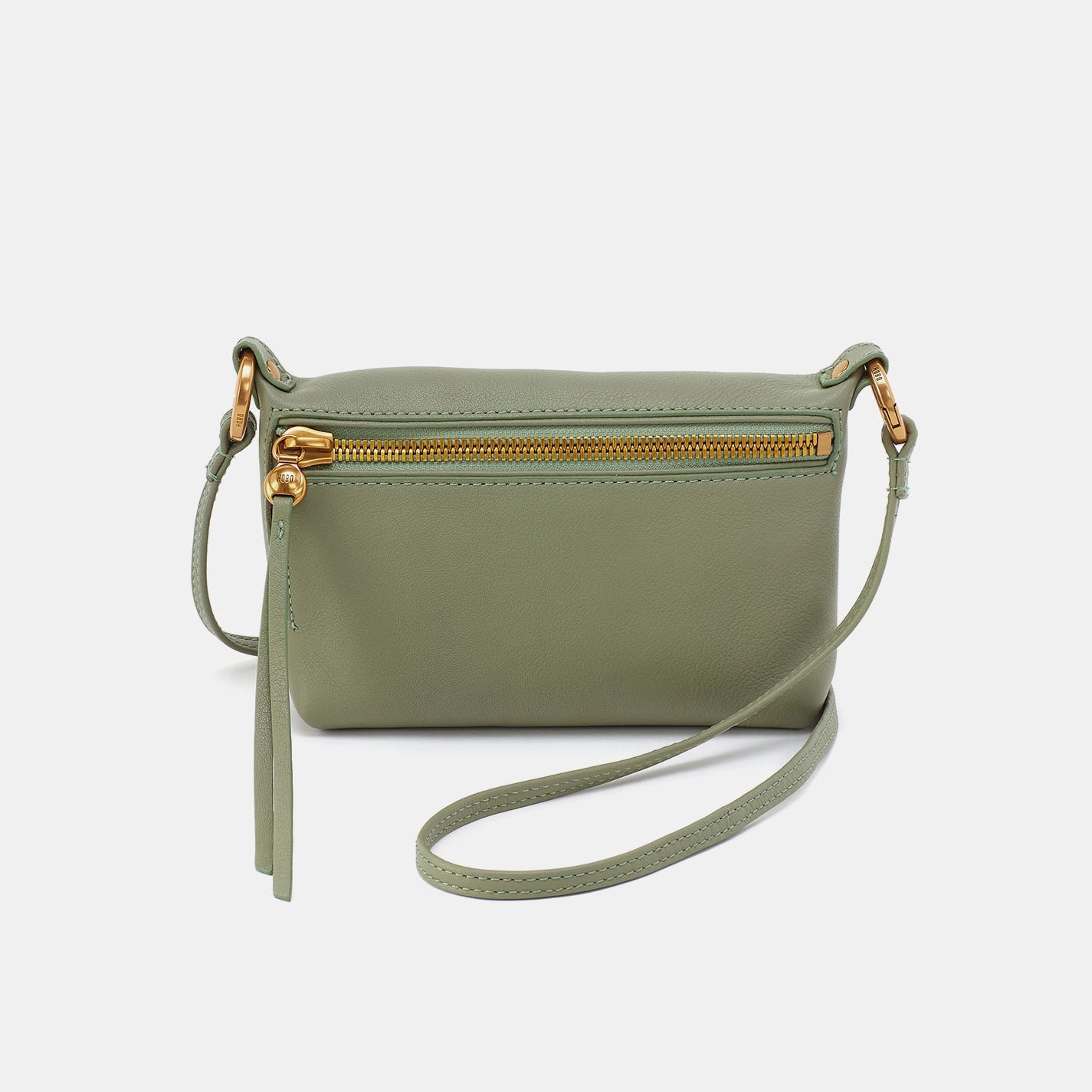 Run About Crossbody In Pebbled Leather - Watercress Casual Function