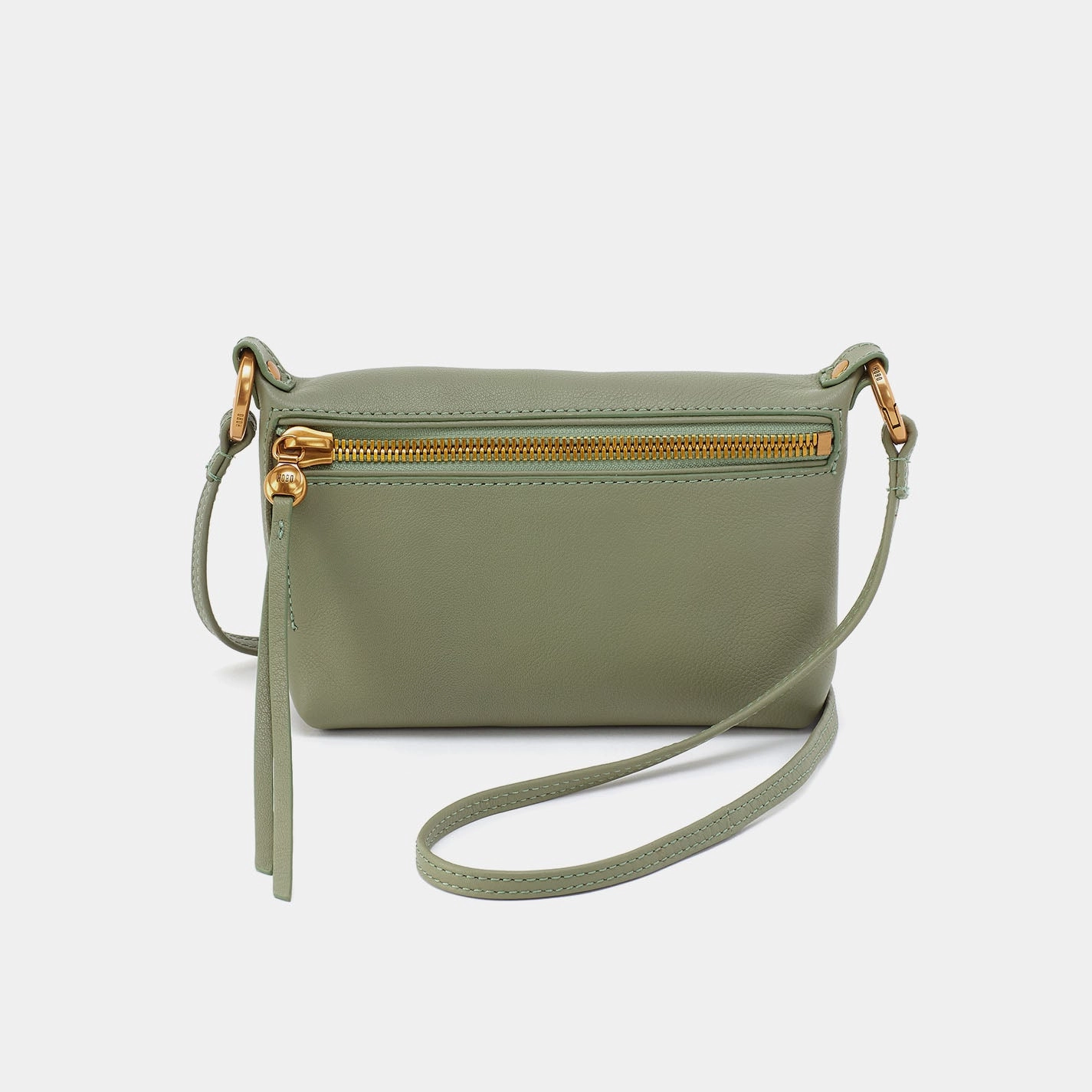 Minimal Look Trendy Journey Run About Crossbody In Pebbled Leather - Watercress