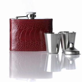 Outdoor Comfort Casual Comfort Hip Flask Gift Set, 4 Oz, Wine O.L.
