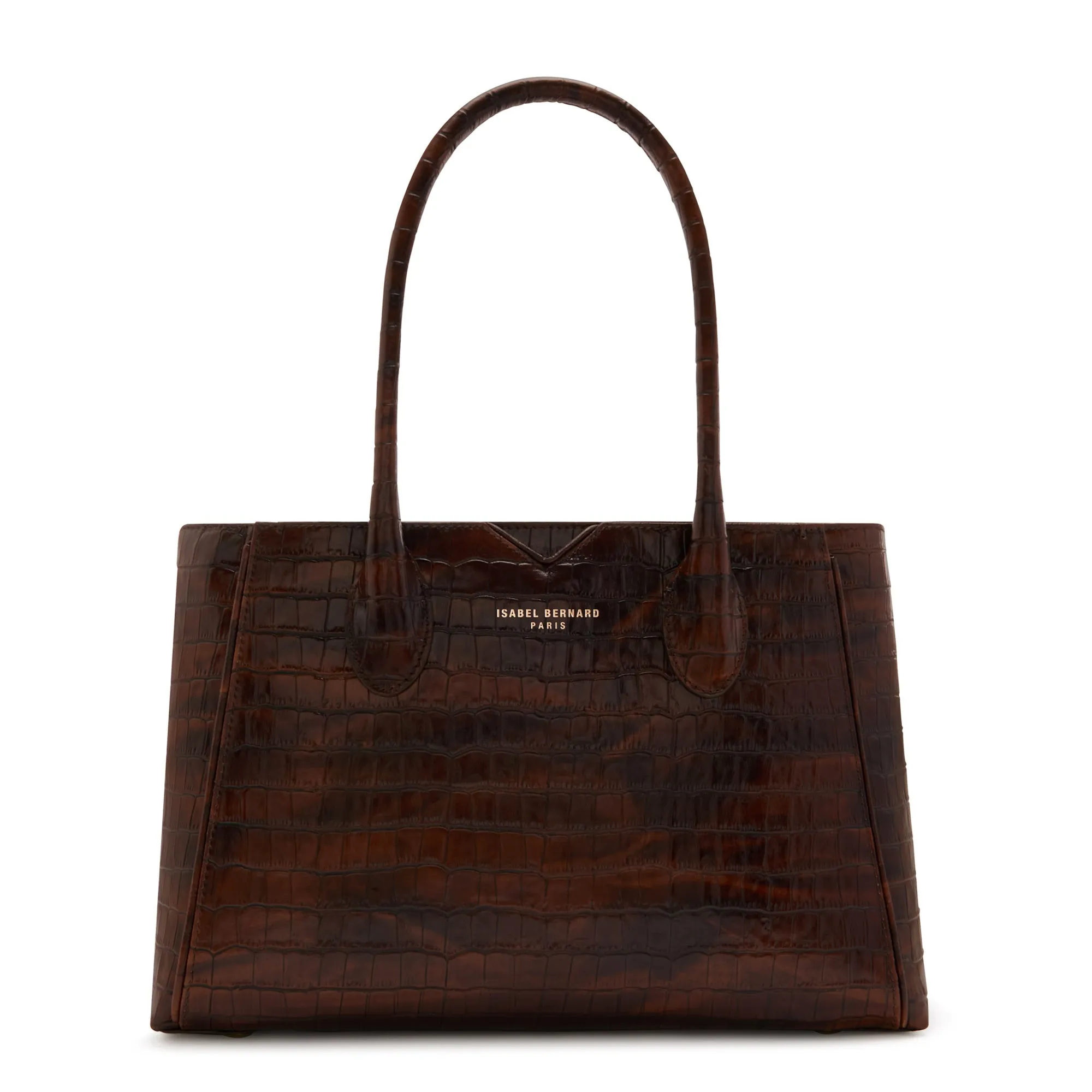 Sustainable Material Honor?? Cloe Midi croco brown calfskin leather handbag