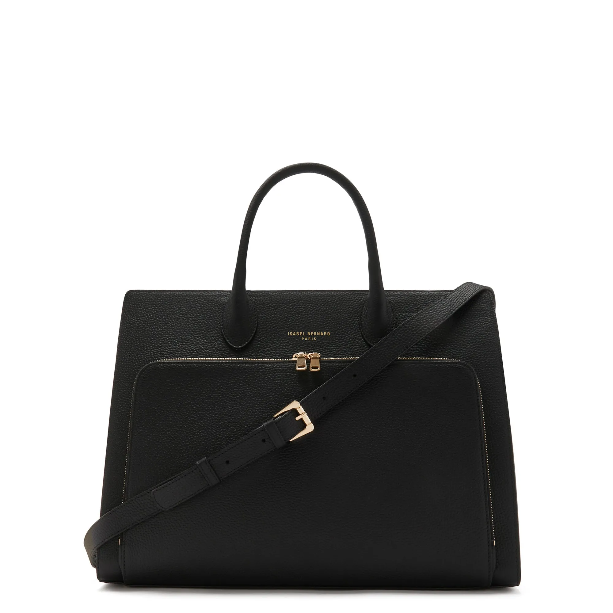 Honor?? Nadine black calfskin leather handbag with 16.4 inch laptop pocket Refined Aesthetic