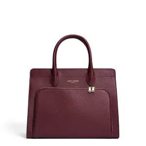 Soft leather shoulder bag Honor?? Nadine bordeaux red calfskin leather handbag with 13 inch laptop pocket