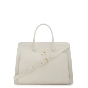 Honor?? Nadine cream calfskin leather handbag with 16.4 inch laptop pocket Lightweight Material