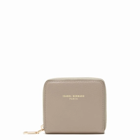 Sleek business wallet Timeless Aesthetic Honor?? Jules taupe calfskin leather zipper wallet