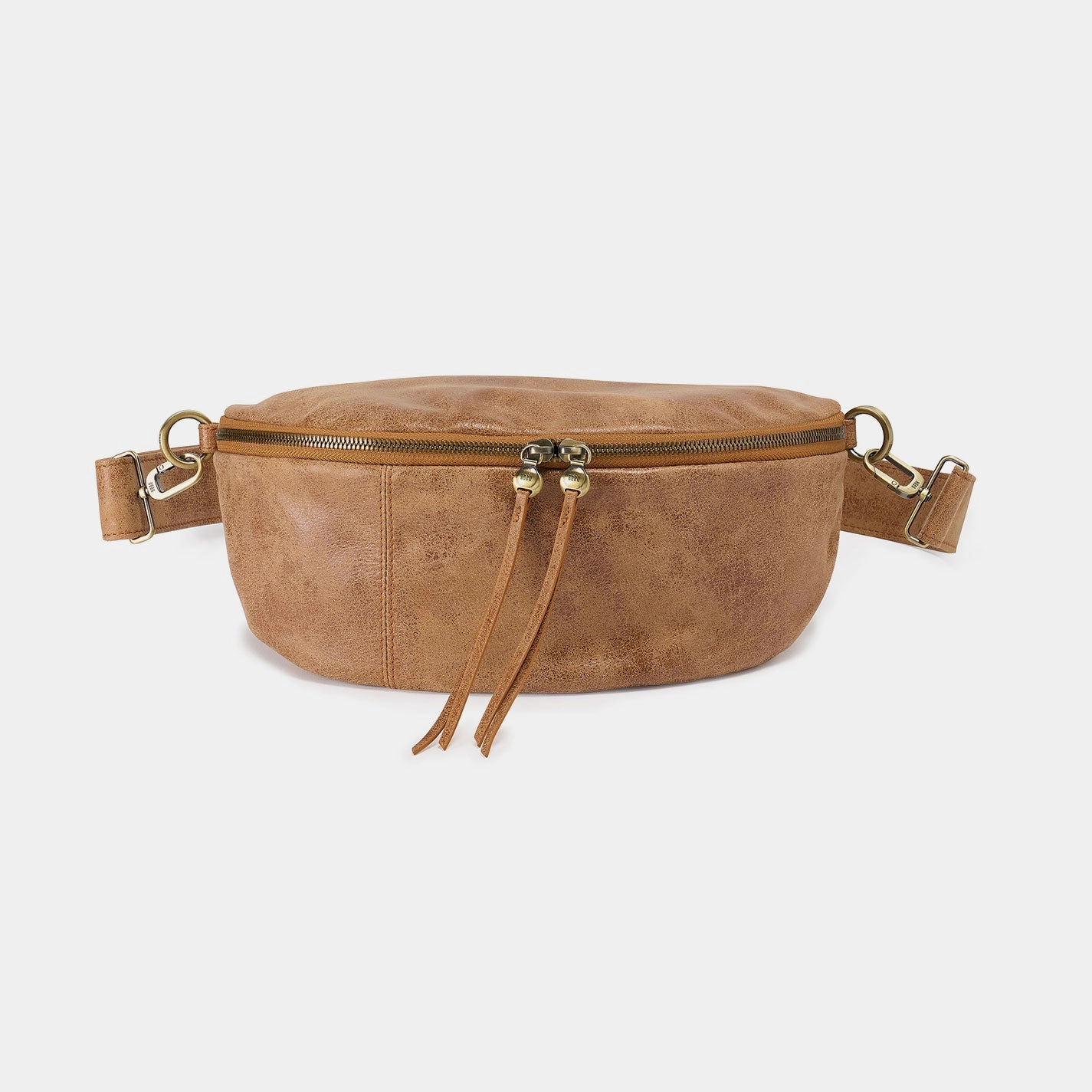 Travel Gear Minimalist Look Hunter Medium Belt Bag In Buffed Leather - Whiskey
