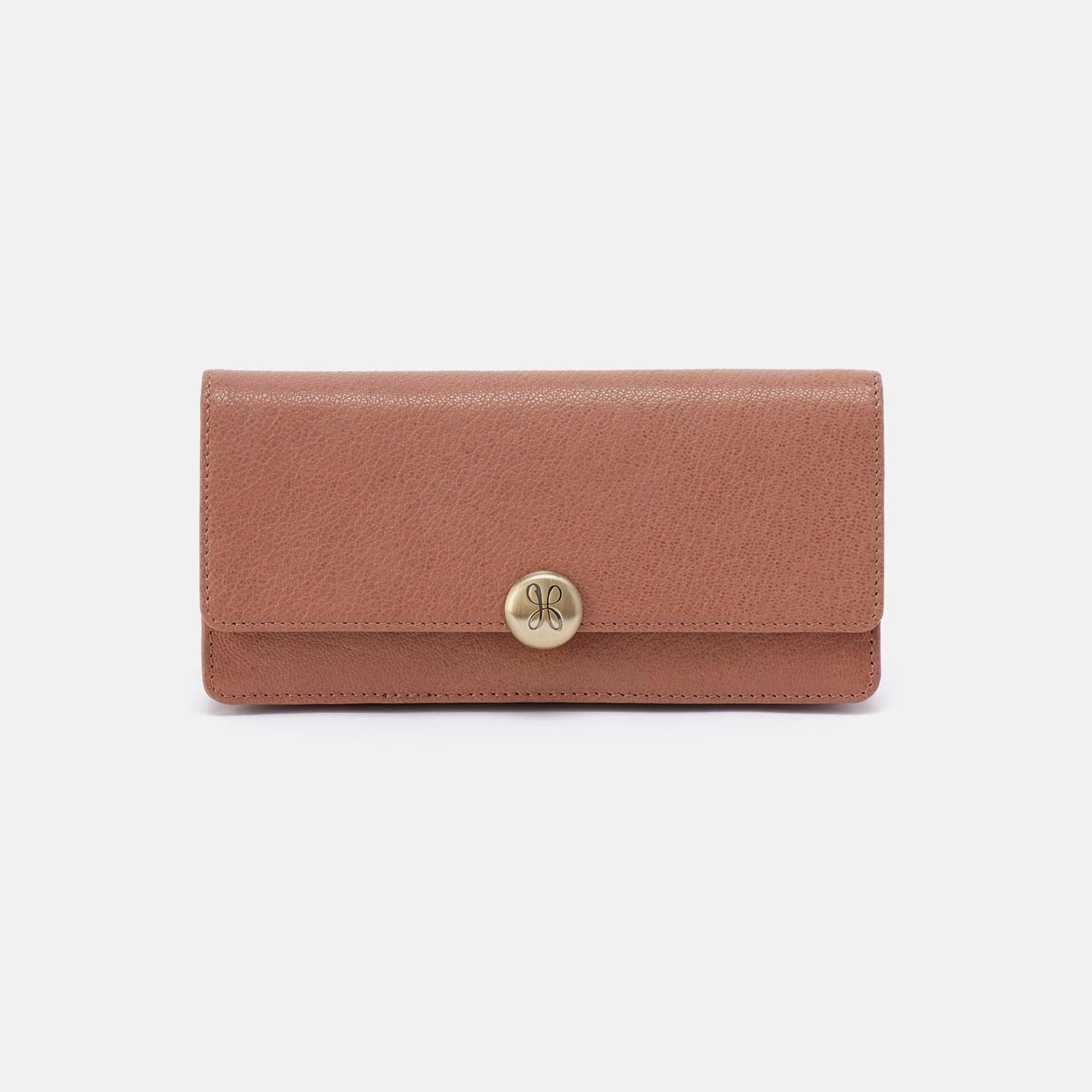 Lightweight Comfort Sleek everyday organizer Hutton Large Wallet in Micrograin Leather - Glazed Donut