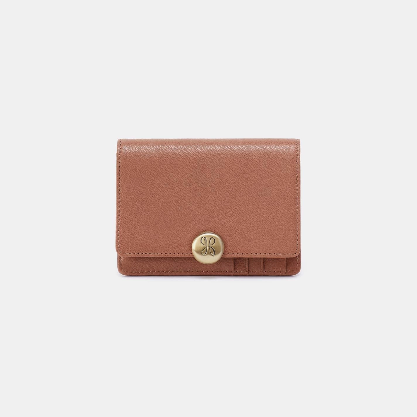 Hutton Small Wallet in Micrograin Leather - Glazed Donut Sleek Touch